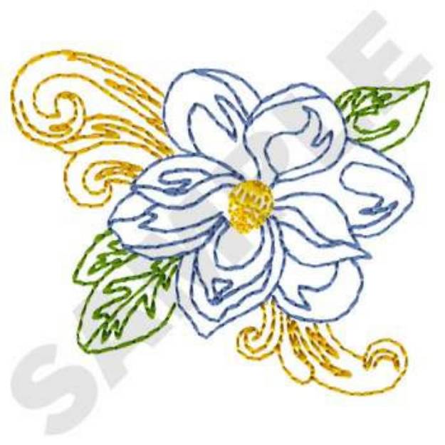 Picture of Magnolia Flower Machine Embroidery Design