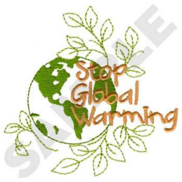Picture of Stop Global Warming Machine Embroidery Design