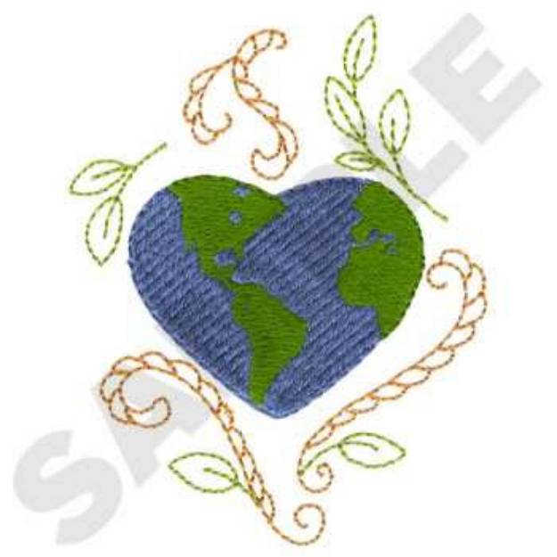 Picture of Heart Shaped Earth Machine Embroidery Design