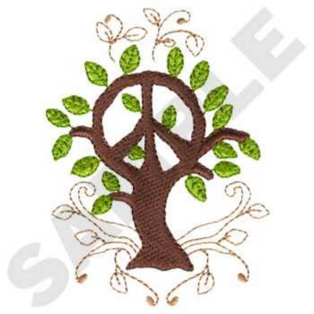 Picture of Peace Tree Machine Embroidery Design