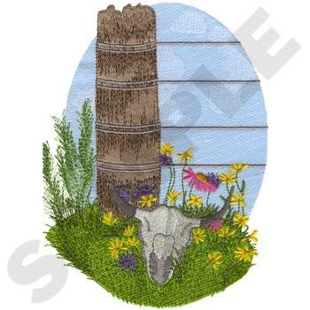 Fence Post Machine Embroidery Design