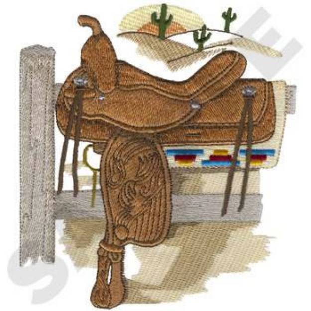 Picture of Horse Saddle Machine Embroidery Design
