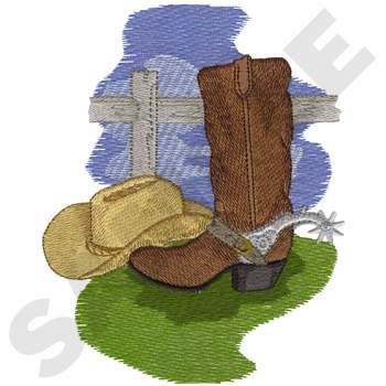 Cowboy Boot Machine Embroidery Design