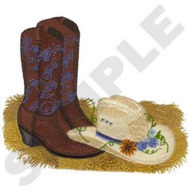 Picture of Cowgirl Boots Machine Embroidery Design