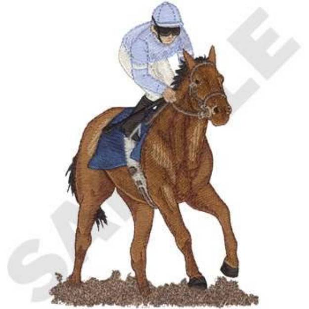 Picture of Race Horse Jockey Machine Embroidery Design