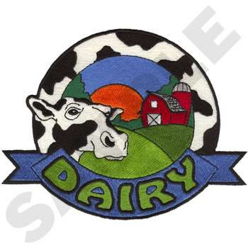 Dairy Logo Machine Embroidery Design