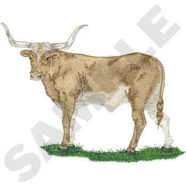 Picture of Longhorn Steer Machine Embroidery Design
