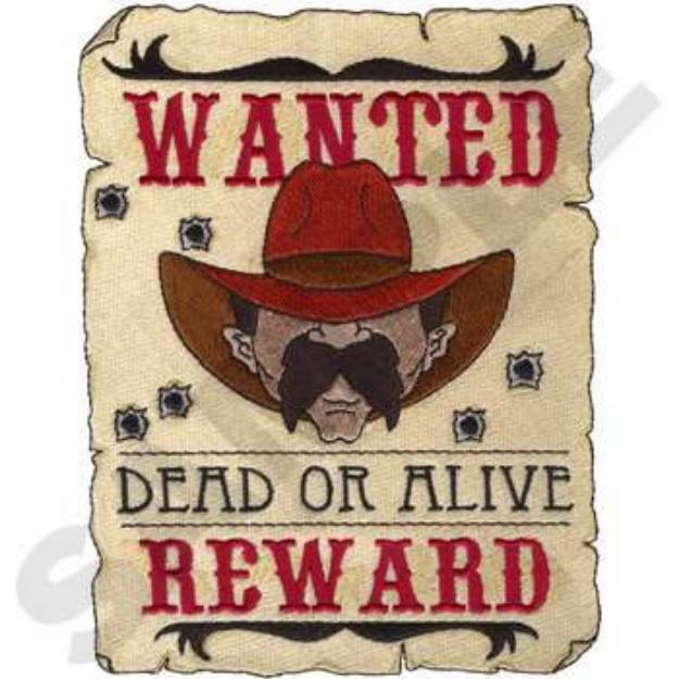 Picture of Wanted Poster Machine Embroidery Design