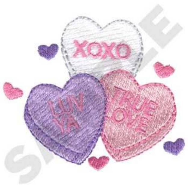Picture of Conversation Hearts Machine Embroidery Design