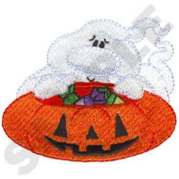 Picture of Ghost Trick Or Treating Machine Embroidery Design