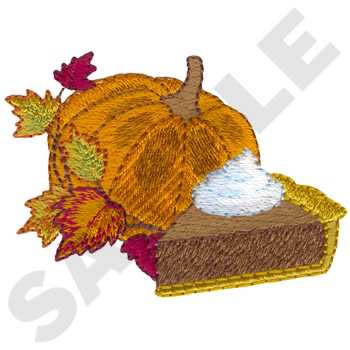 Pumpkin W/pumpkin Pie Machine Embroidery Design