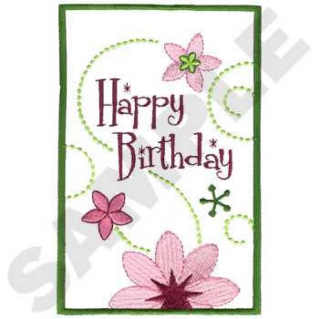 Picture of Birthday Card Machine Embroidery Design