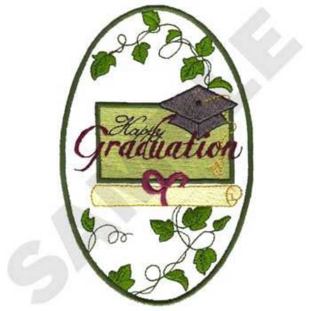Picture of Happy Graduation Card Machine Embroidery Design