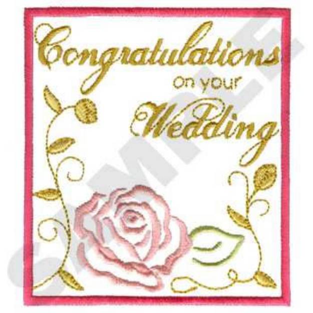 Picture of Wedding Congratulations Machine Embroidery Design