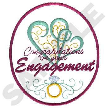 Engagement Card Machine Embroidery Design