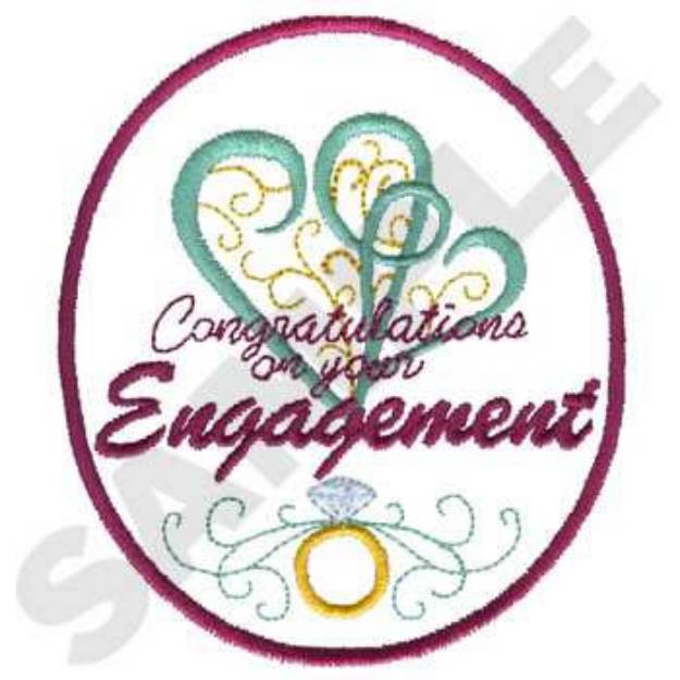 Picture of Engagement Card Machine Embroidery Design
