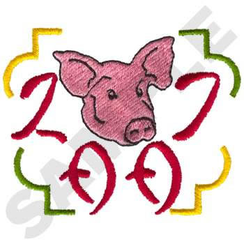 Year Of The Pig Machine Embroidery Design