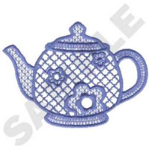 Picture of Lace Teapot Machine Embroidery Design