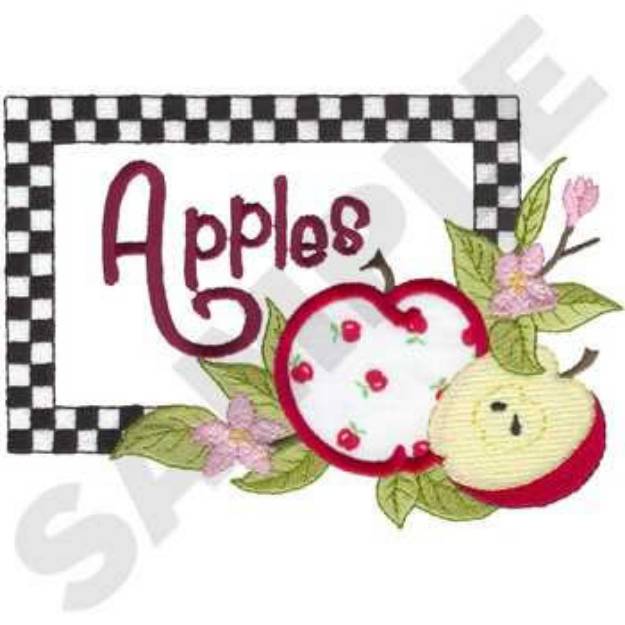 Picture of Apples Applique Machine Embroidery Design