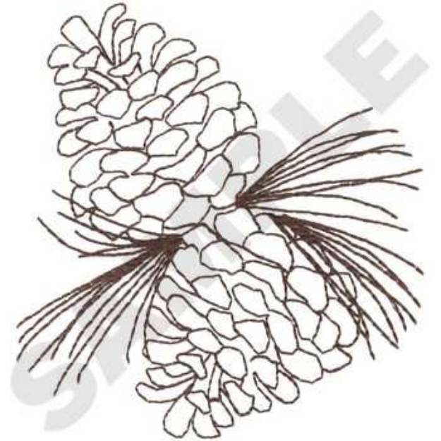Picture of Pinecone Quilt Square Machine Embroidery Design
