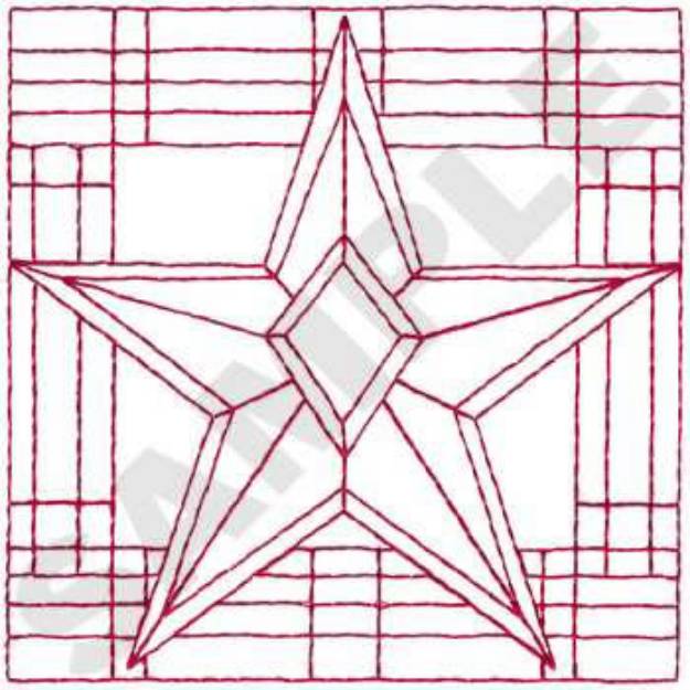 Picture of Metal Star Machine Embroidery Design
