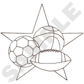 Sports Balls Machine Embroidery Design