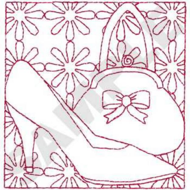 Picture of Shoe And Purse Machine Embroidery Design