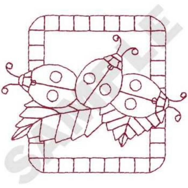Picture of Ladybugs Quilt Machine Embroidery Design