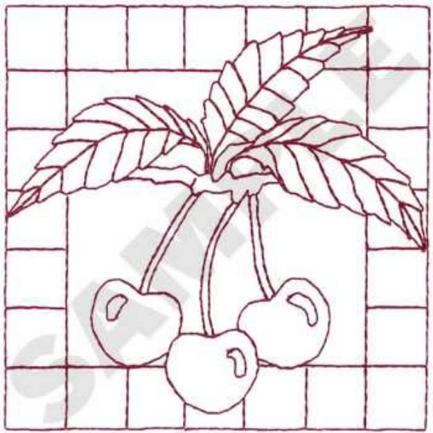 Picture of Cherries Quilt Machine Embroidery Design