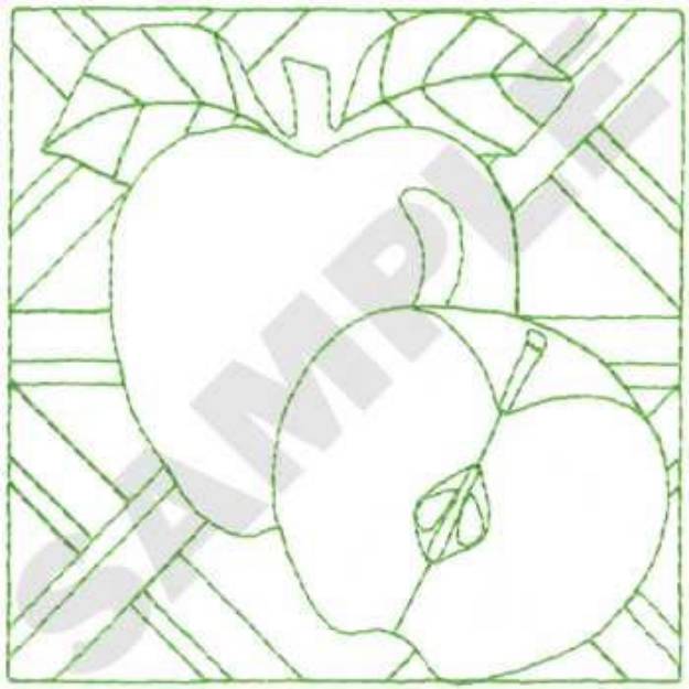 Picture of Apples Quilt Machine Embroidery Design