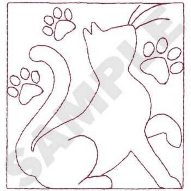 Picture of Cat Paw Quilt Machine Embroidery Design