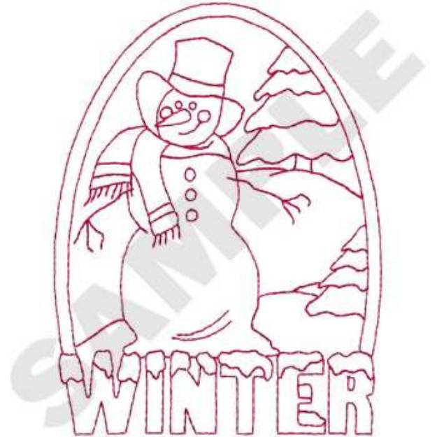 Picture of Winter Snowman Machine Embroidery Design