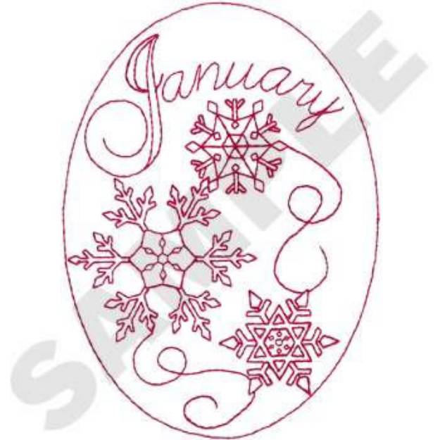 Picture of January Scene Machine Embroidery Design