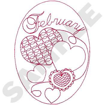 February Scene Machine Embroidery Design
