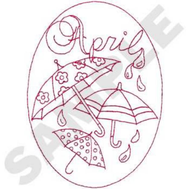 Picture of April Showers Machine Embroidery Design