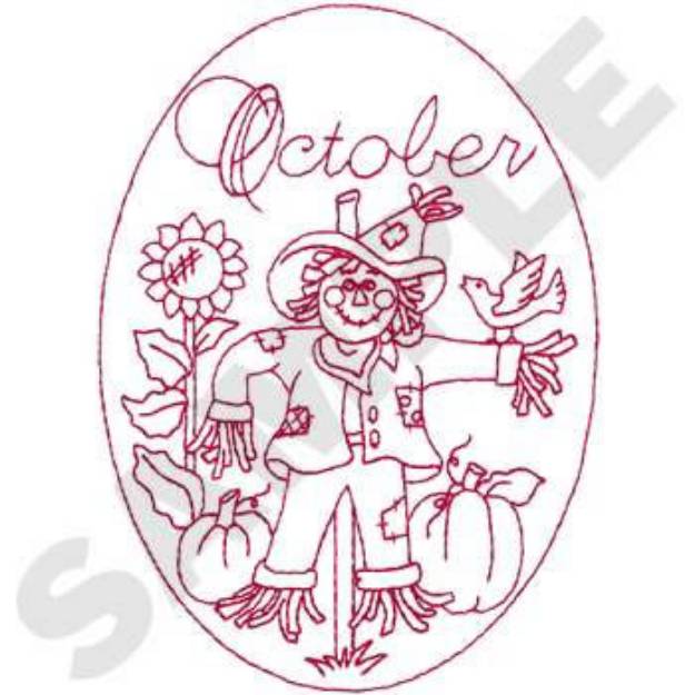 Picture of October Scene Machine Embroidery Design