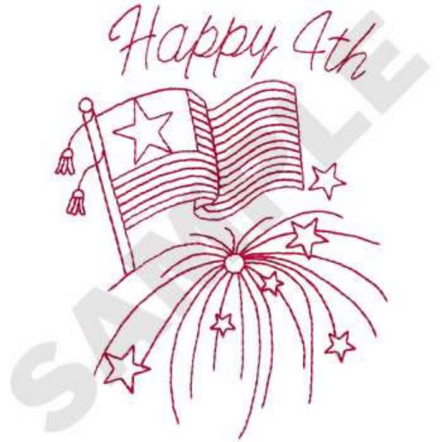 Picture of July 4th Machine Embroidery Design