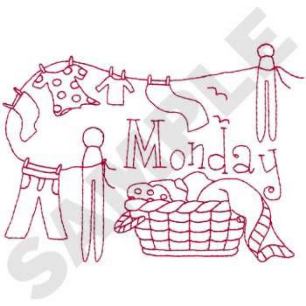 Picture of Monday Machine Embroidery Design