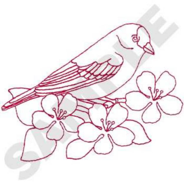 Picture of Goldfinch Machine Embroidery Design