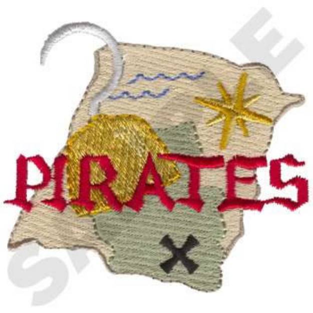 Picture of Pirate Map Machine Embroidery Design