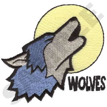 Howling Wolf Machine Embroidery Design