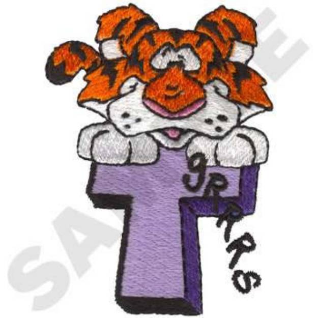 Picture of T Is For Tiger Machine Embroidery Design