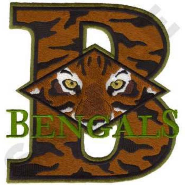Picture of B Is For Bengals Machine Embroidery Design