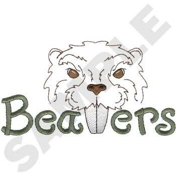 Beaver Head Machine Embroidery Design