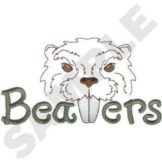 Picture of Beaver Head Machine Embroidery Design