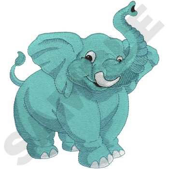 Elephant Mascot Machine Embroidery Design