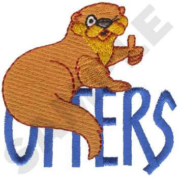 Otters Mascot Machine Embroidery Design