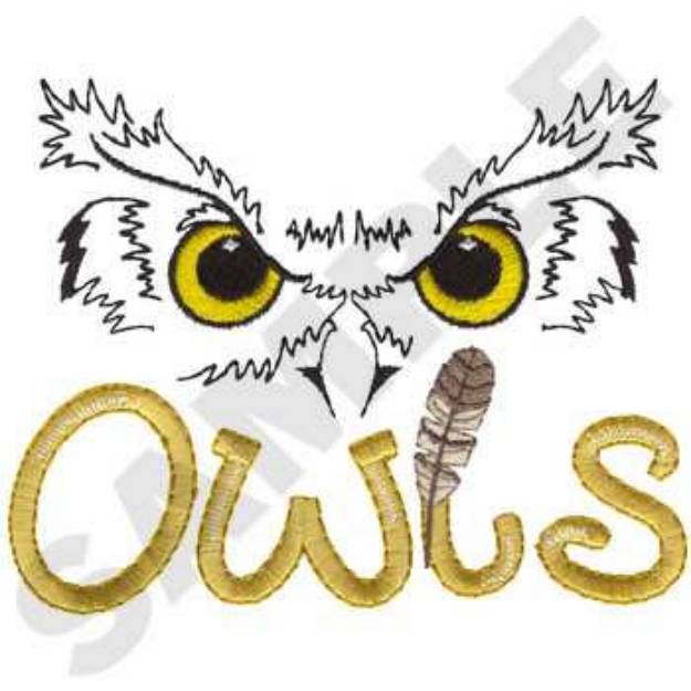 Picture of Owls Mascot Machine Embroidery Design