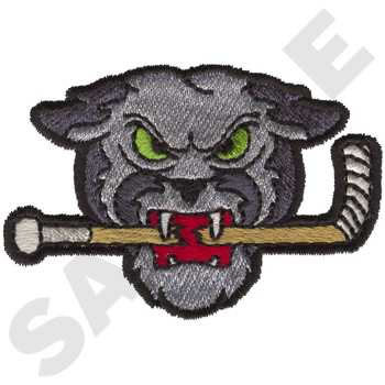 Panther Hockey Stick Machine Embroidery Design