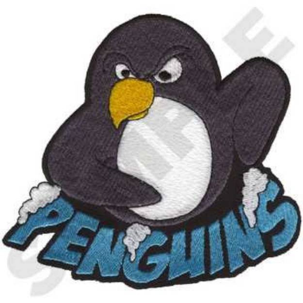 Picture of Penguins Mascot Machine Embroidery Design